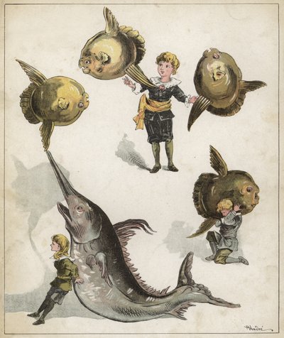 Balık jimnastiği (chromolitho) by Richard Andre